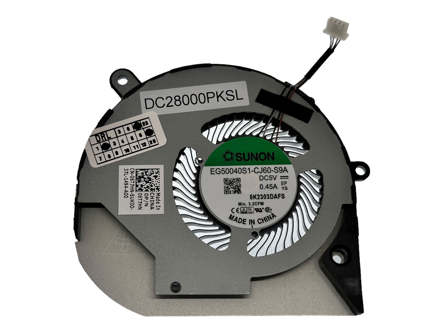 Original CPU Cooling Fan for Dell 6T7HN G8RWX 0G8RWX EG50040S1-CH30-S9A EG50040S1-CJ60-S9A DC28000PKSL DC28000NJSL