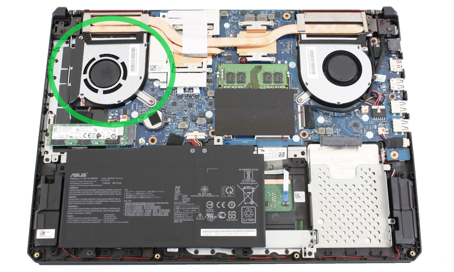 Original CPU Cooling Fan for Asus 13NR00S0M10011 13NR00S0M10111 DQ5D577K002 DFS5K12114262H FMCA