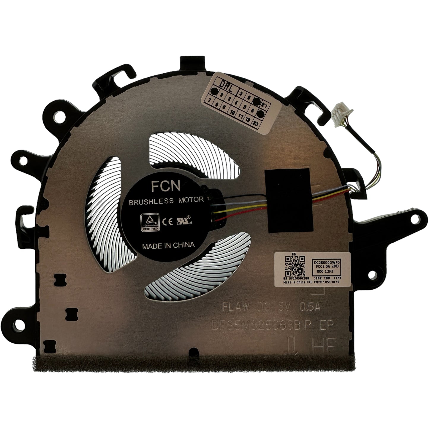 Compatible CPU Cooling Fan for Lenovo 5F10S13875 DC28000DWF0 DFS5M325063B1P-FLAW , BAPB0807R5H Y002 , NS85B21-18H09