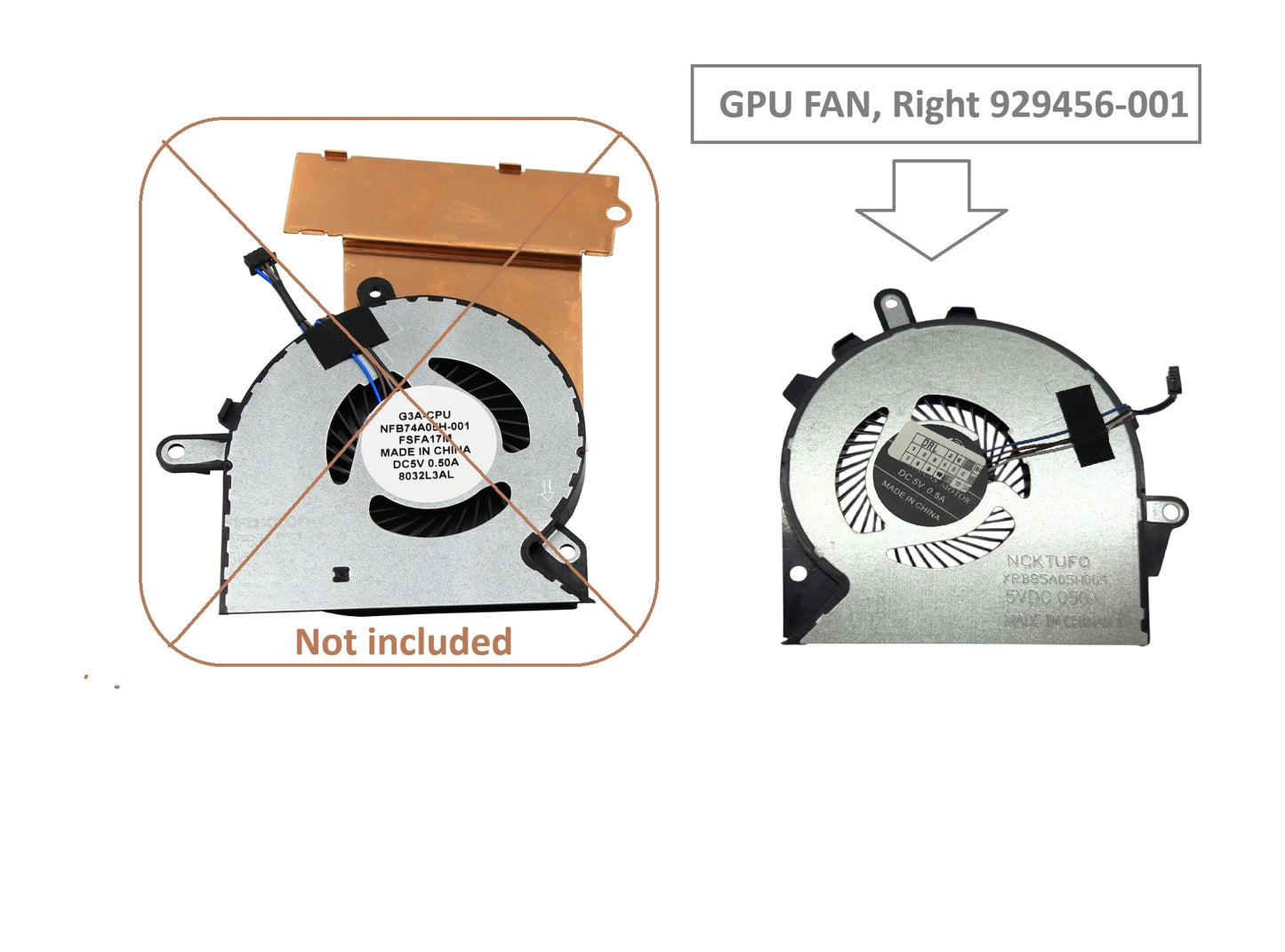 Compatible GPU Cooling Fan for HP 929456-001 NS85B00-16M03 NFB76A05H-001