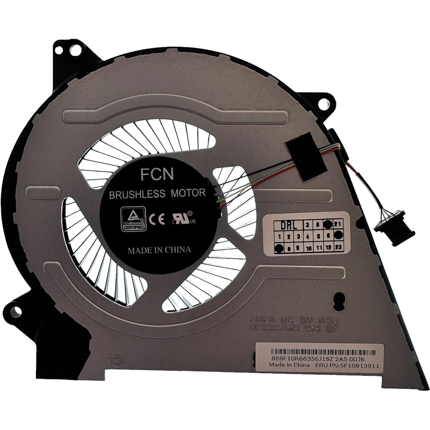 Compatible CPU Cooling Fan for Lenovo PN 5F10S13911 Model NS85C44-19J01 DFS5K121154918