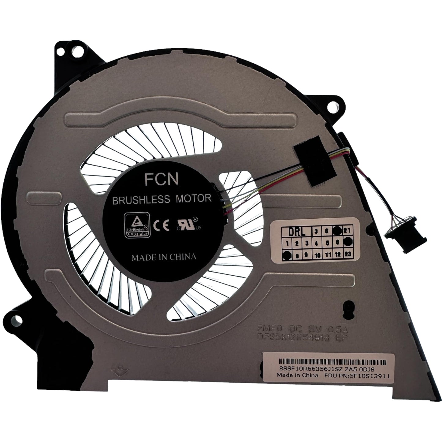 Compatible CPU Cooling Fan for Lenovo PN 5F10S13911 Model NS85C44-19J01 DFS5K121154918