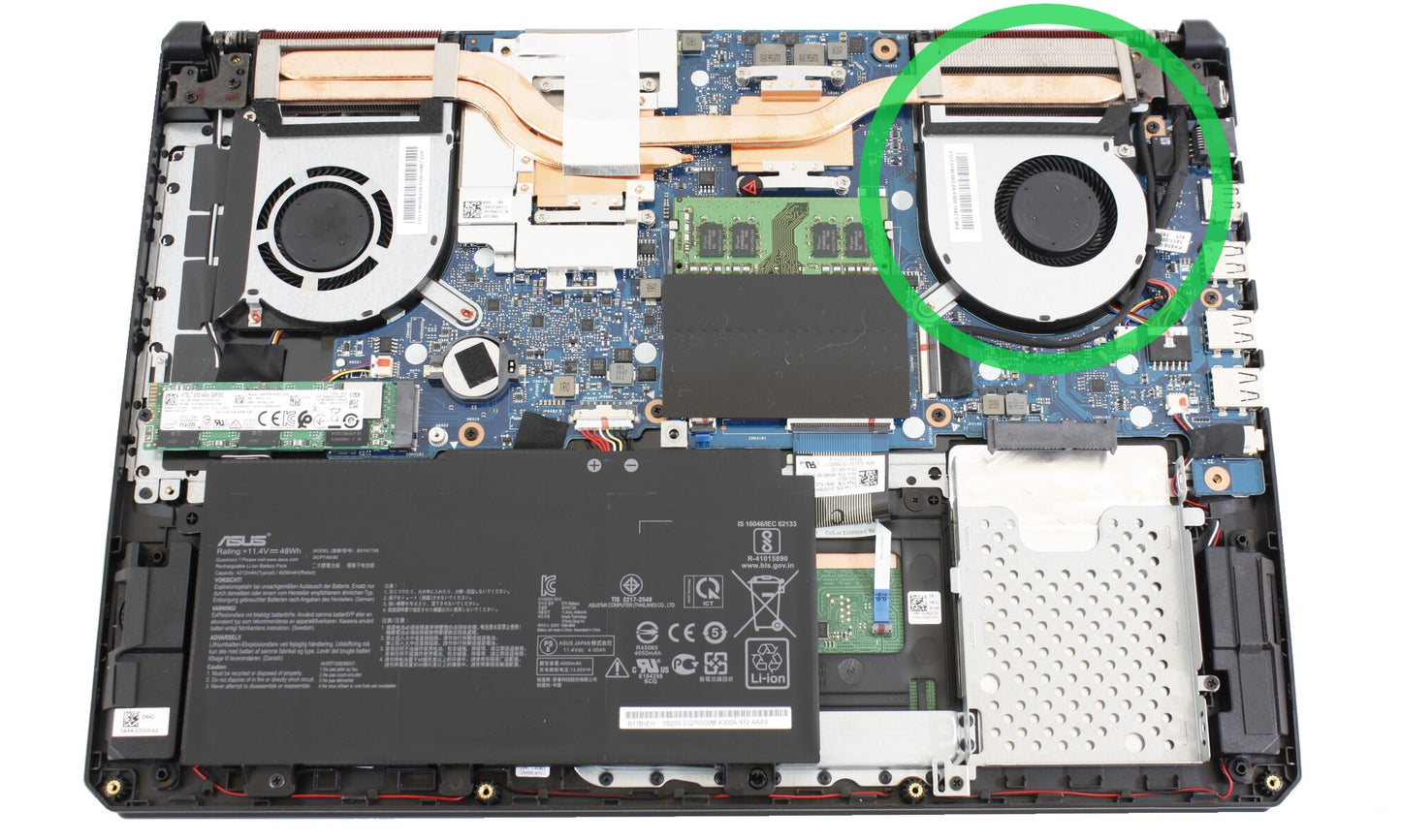 Compatible CPU Cooling Fan for Asus 13NR00S0M11011 13NR00S0M09011 13NR00S0M09111 DFS5K12304363H EP 1323-01AW0A2