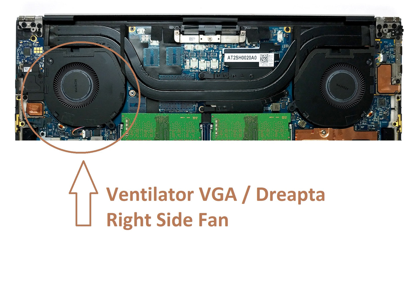 Original GPU Cooling Fan for Dell CN1MT DJH35 DC2800ORSL DC2800U2SL EG50050S1-CG00-S9A EG50050S1-CG01-S9A