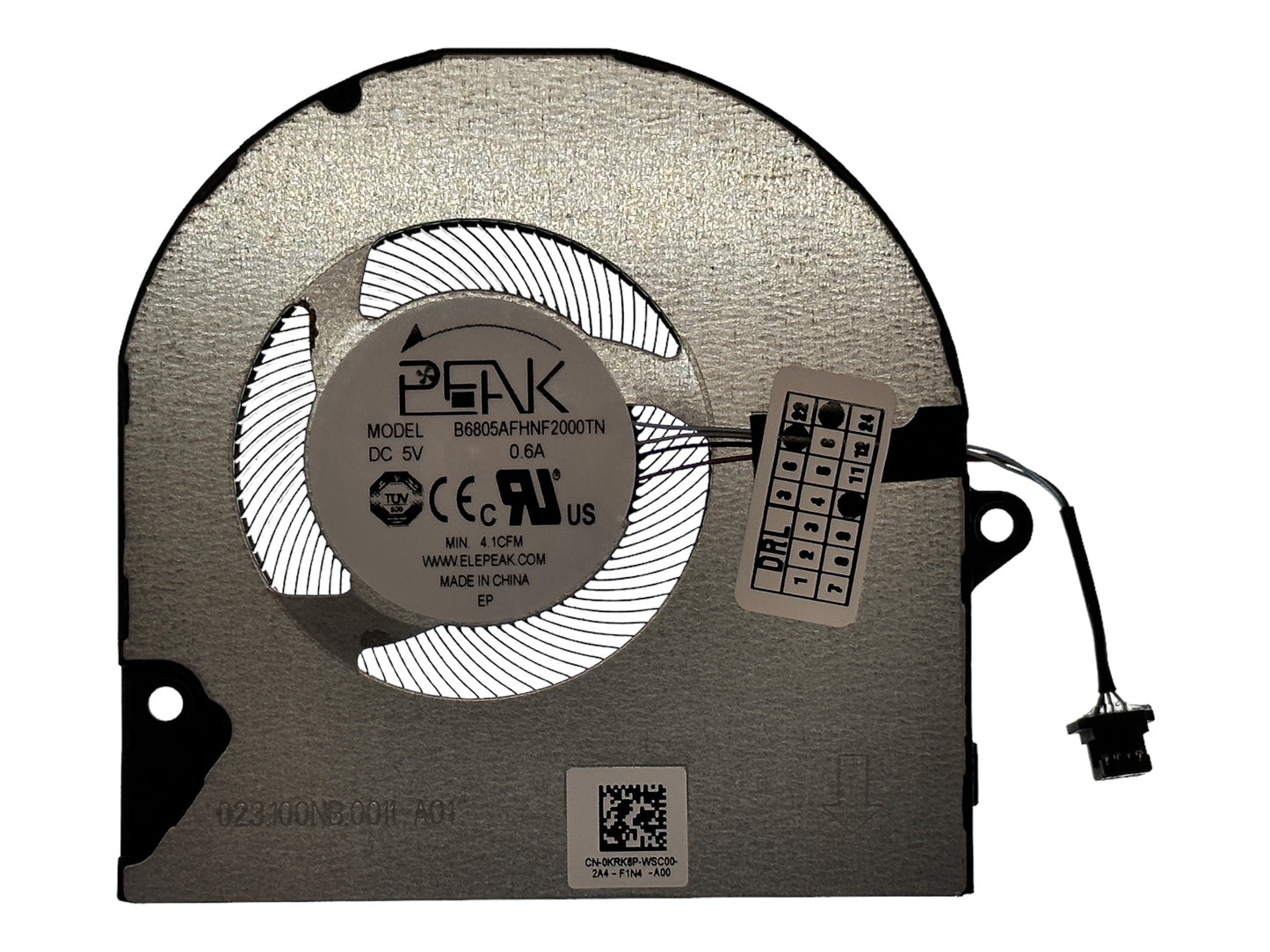 Compatible CPU Cooling Fan for Dell KRK6P 0KRK6P BN6805S5H-N00P , 023.100NB.0011 A01,  023.100NB.0021 B550ASHNF2100SN B6805AFHNF2000TN EG50050S1-CH90-S9A