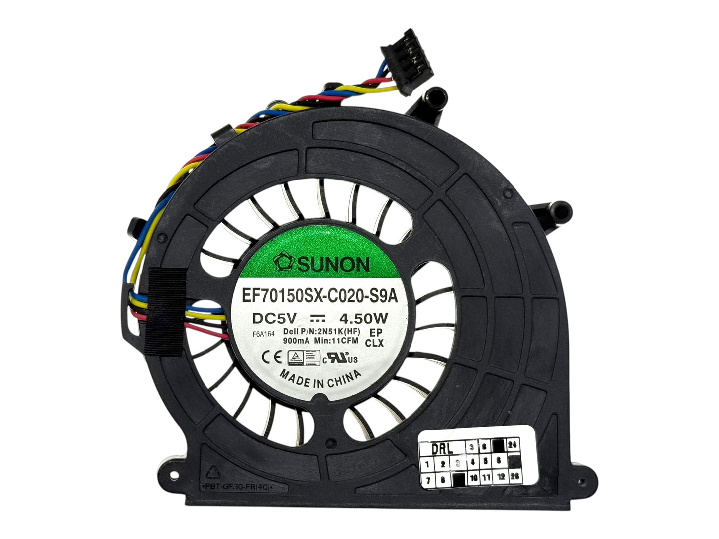 Compatible CPU Cooling Fan for Dell 2N51K, 02N51K, 6XNNH, 06XNNH, 2HM9P, KSB0705HB-A PVB070E05N-P02-07 EF70150SX-C020-S9A 2N51K-A01 2HM9P-A00