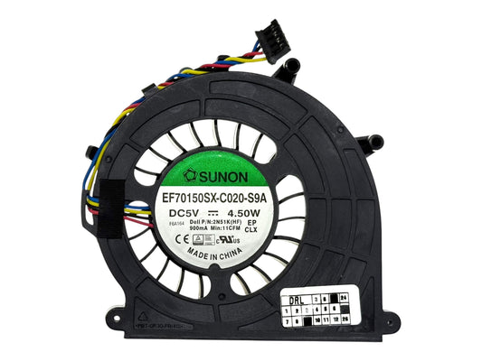 Compatible CPU Cooling Fan for Dell 2N51K, 02N51K, 6XNNH, 06XNNH, 2HM9P, KSB0705HB-A PVB070E05N-P02-07 EF70150SX-C020-S9A 2N51K-A01 2HM9P-A00