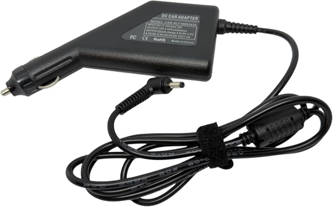 Voltaguru 12V car charger for ASUS 19V 3.42A 65W ø4.0 (4 x 1.35mm), X1500EP, E210MA, E410MA, E510MA, M515DA, X415FA, X415MA, K413EA, K413JA, Ma. 413IA, M515DA, X413EA, K513EA, M513UA, M515DA, X513EA