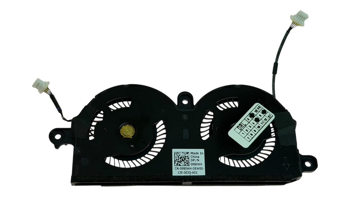 Compatible Fans for Dell, Delta 0980WH, 980WH XPS 13 9370, 9380, XPS 13 7390, 13 9305, model EG50040S1-CP91-S9A, DFS350705PQ0T, ND55C19-16M01