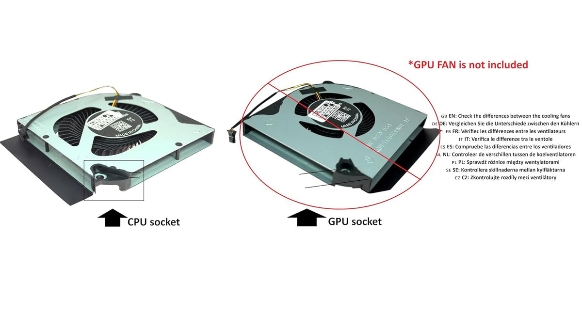 Compatible CPU Fan for Acer 23.QB9N2.001, DFS5K223052836, NS85C51-20H13, 23.Q7KN2.001