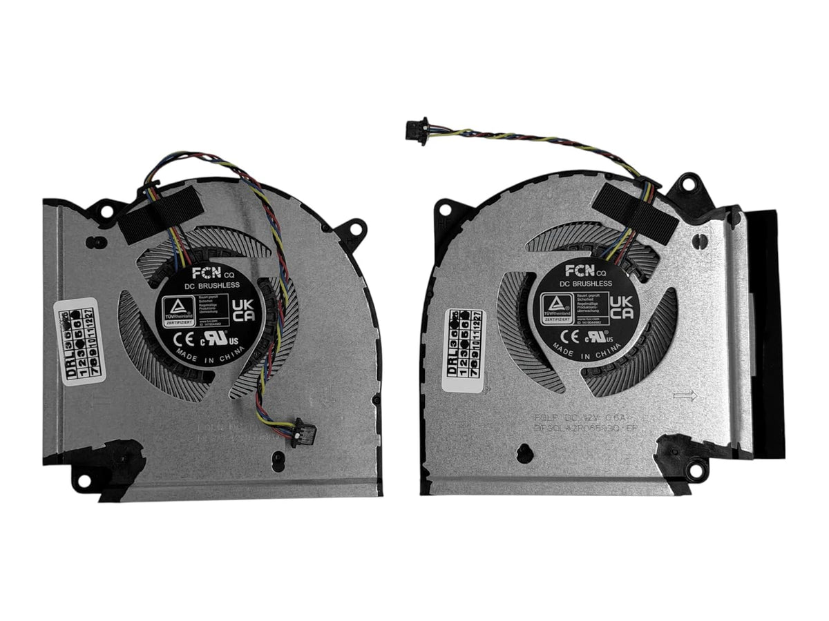 Compatible CPU + GPU cooling fans set DFSCL42P16593Q, DFSCL42P06593Q, 6033B0123901, 6033B0124001, 13NR0C50P02011, 13NR0C50P01011, DC 12V 0.6A, for only only with ASUS ROG Strix G17 (2023) G713PU, G713