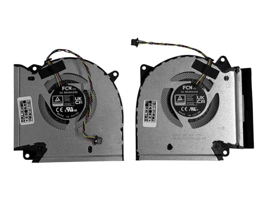 Compatible CPU + GPU cooling fans set DFSCL42P16593Q, DFSCL42P06593Q, 6033B0123901, 6033B0124001, 13NR0C50P02011, 13NR0C50P01011, DC 12V 0.6A, for only only with ASUS ROG Strix G17 (2023) G713PU, G713