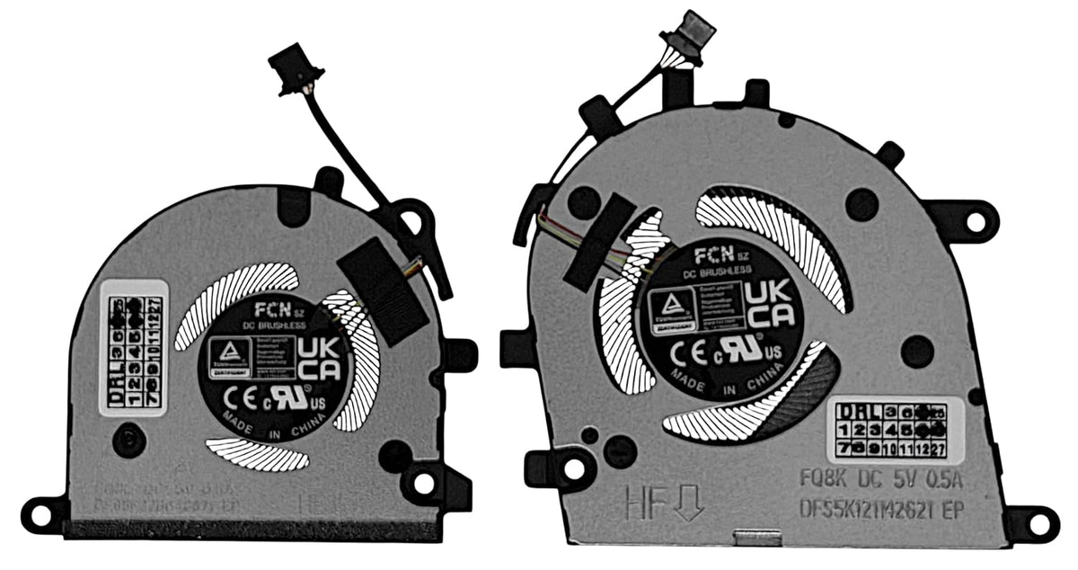 Compatible CPU + GPUS FANS SET DFS5K121142621, DFS5F22B048671, HQ2330045J007, HQ2330045K007, BN6505S5H-005P, BN5505S5H-000P for Le novo Slim 7 14 IRP8, 1 4IMH9, Slim 6 14APU8, 14IAP8, 14IRH8, 14IRP8