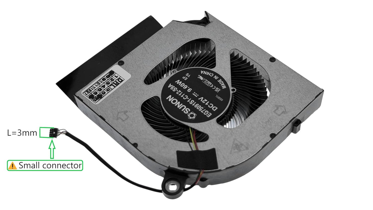 Compatible CPU Fan Acer EG75091S1-C112-S9A, 23.QNPN2.001, Predator Helios Neo 16 PHN16-71, PHN16-72, Predator Helios Neo 18 PHN18-71