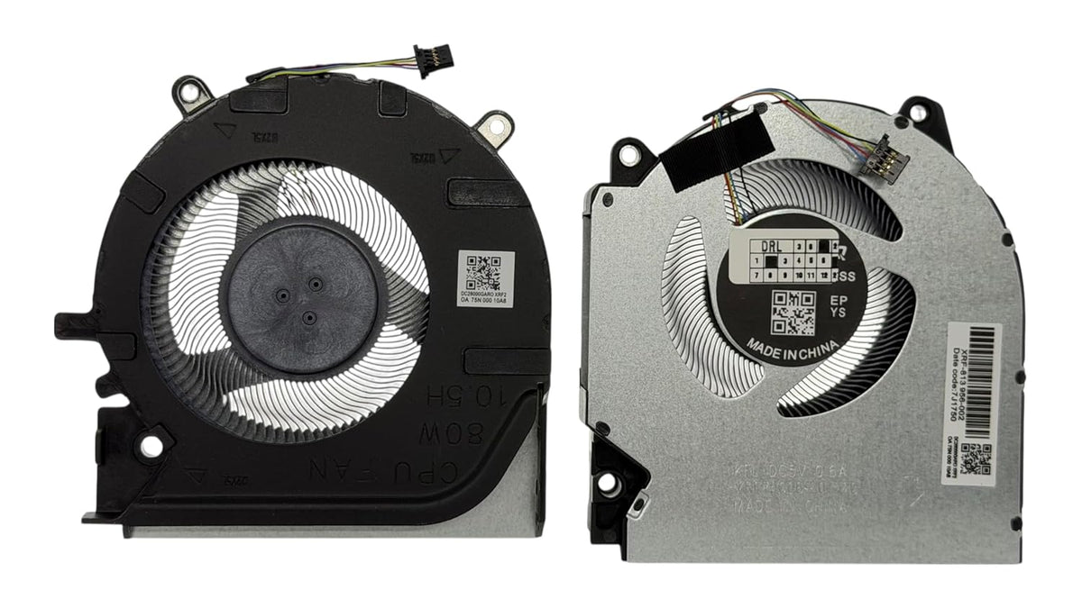 Compatible CPU + GPU cooling fans set for HP Victus 16-D 16-E (80W RTX3060, 5 x 8 mm conector), NS75C06-20K22, M75727-001, NS75C06-20K21 M75725-001, M84791 -001 M54776-001 (not for 60 W version)