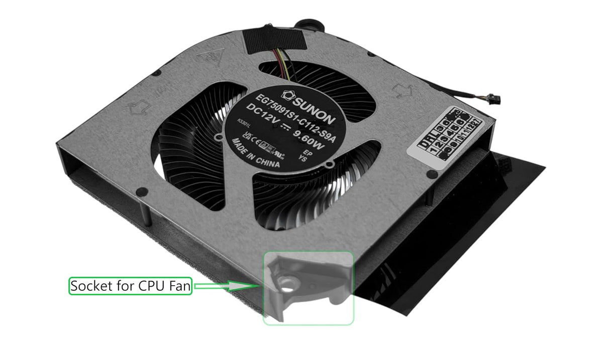 Compatible CPU Fan Acer EG75091S1-C112-S9A, 23.QNPN2.001, Predator Helios Neo 16 PHN16-71, PHN16-72, Predator Helios Neo 18 PHN18-71
