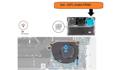 Compatible Cooling Fan LEFT for Dell XPS 13 Plus 9320 (2022), model ND55C97-21A04, EG50040S1-CQ40-S9A, XTRJG, 0XTRJG, DC28000W0SL, DC28000W0DL