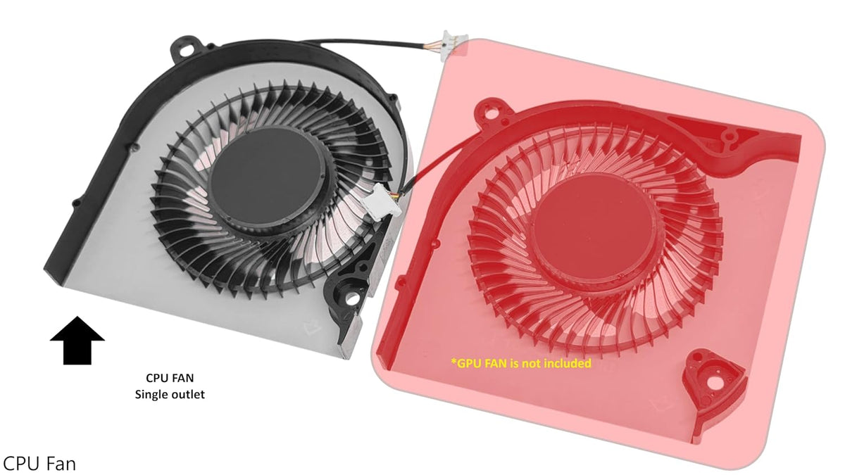Compatible CPU fan (single outlet) for Acer NS85C06-18K20, NS85C06-18K22, A715-74G, A715-76G, CN315-71, AN715-51, A715-41G, A715-42G, A715-43G, A715-43G 5-75GG,AN515-43, AN515-54, AN517-51