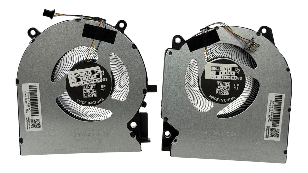 Compatible CPU + GPU cooling fans set for HP Victus 16-D 16-E (80W RTX3060, 5 x 8 mm conector), NS75C06-20K22, M75727-001, NS75C06-20K21 M75725-001, M84791 -001 M54776-001 (not for 60 W version)
