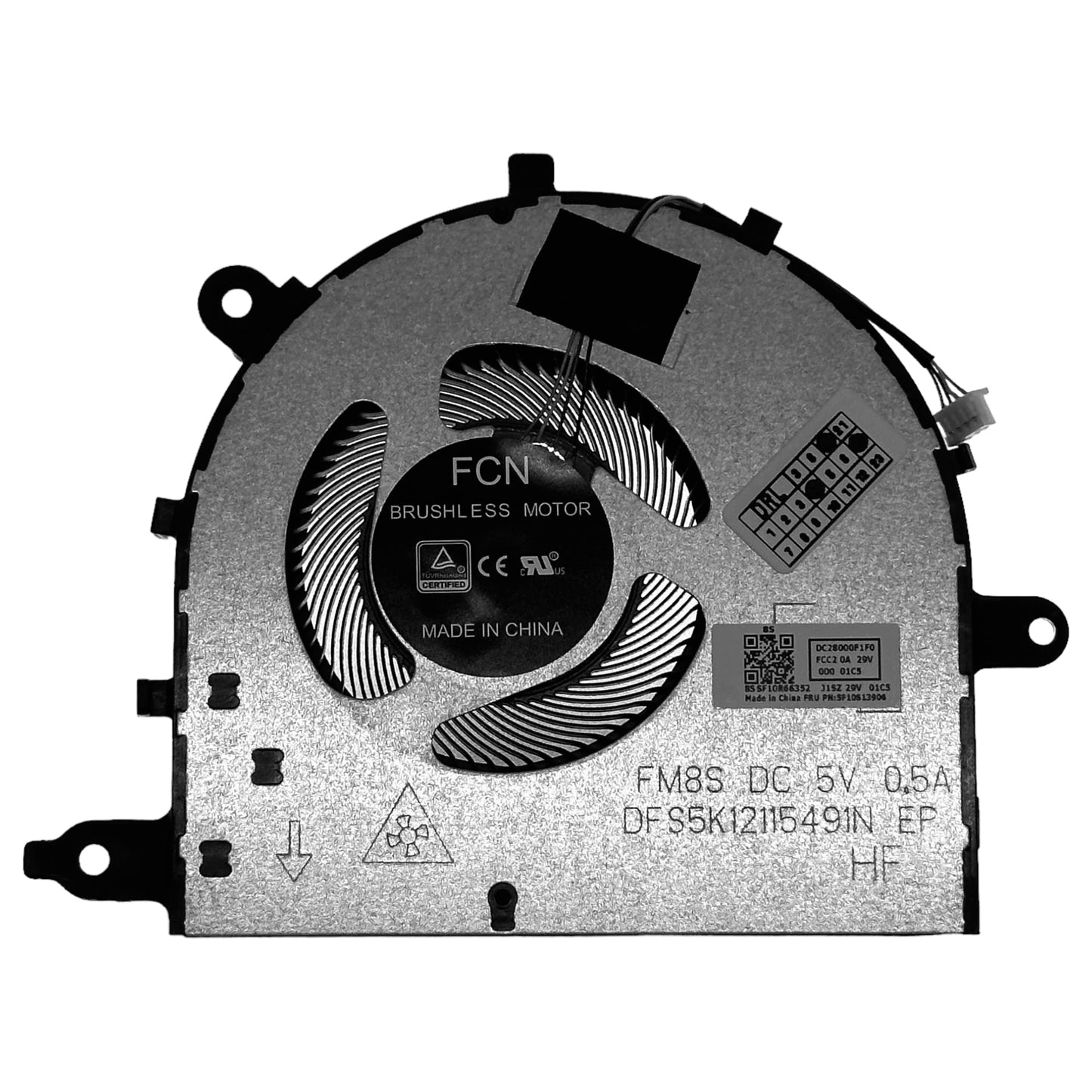 CPU Cooling Fan for Lenovo IdeaPad 5-15IIL05, 5-15ARE05, 5-15ITL05, 5-15ALC05, DFS5K12115491N FM8S, SF10R66352, 5F10S13906