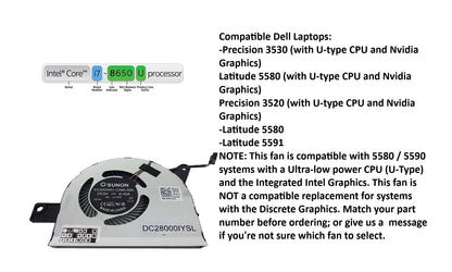 Compatible CPU Cooling Fan for Dell 9VK27, 09VK27, DC28000IYFL