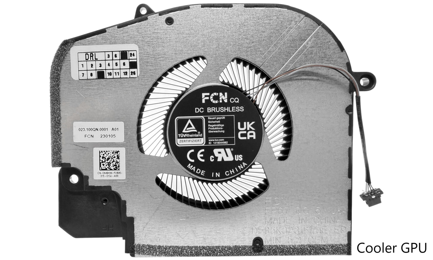 Compatible Cooling Fan Set CPU + GPU for Dell N49HW, 0N49HW, Y2TW6, 0Y2TW6, FP67 DFS5K323161A1E EP, FP66 DFS5H22404666E EP