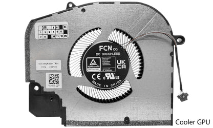 Compatible Cooling Fan Set CPU + GPU for Dell N49HW, 0N49HW, Y2TW6, 0Y2TW6, FP67 DFS5K323161A1E EP, FP66 DFS5H22404666E EP