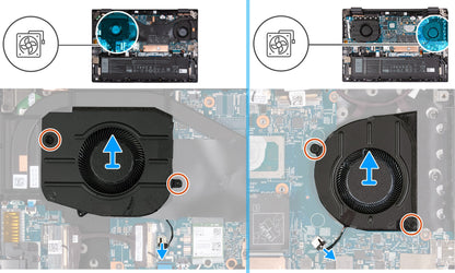 Compatible Cooling Fan Set CPU + GPU for Dell N49HW, 0N49HW, Y2TW6, 0Y2TW6, FP67 DFS5K323161A1E EP, FP66 DFS5H22404666E EP