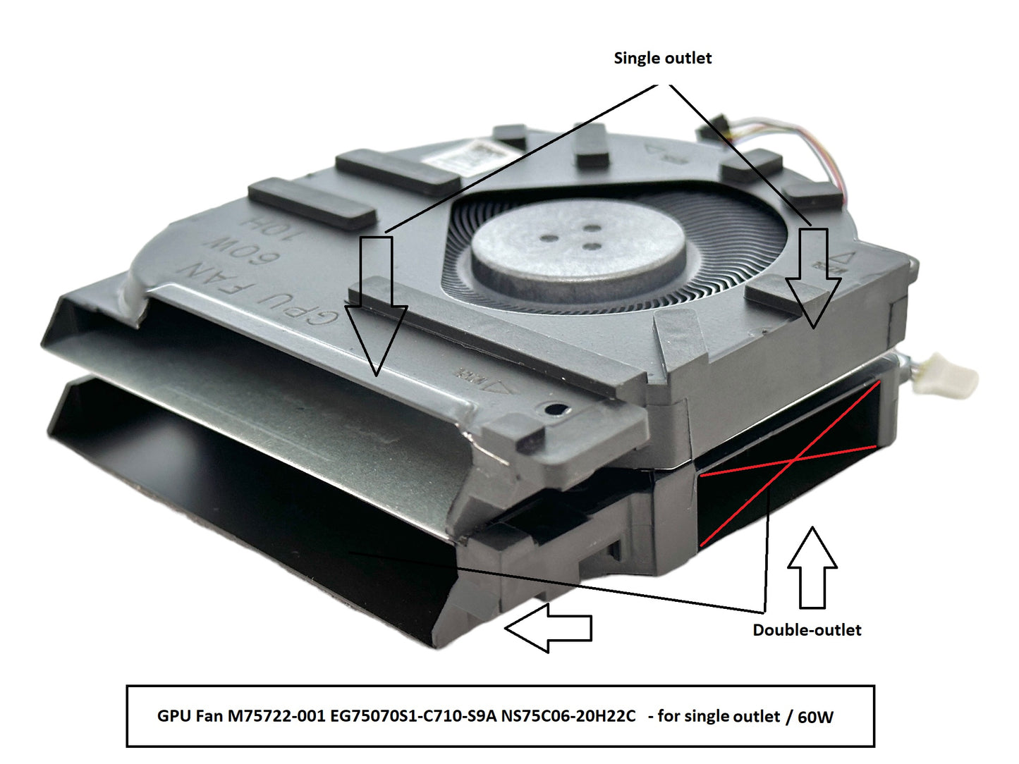 Compatible Cooling Fan Set CPU + GPU for HP M75722-001 M75720-001 EG75070S1-C710-S9A  EG75070S1-C700-S9A NS75C06-20H21C NS75C06-20H22C