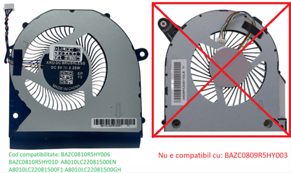 Compatible CPU Cooling Fan for Intel NUC BAZC0810R5HY006  BAZC0810R5HY010  A8010LC22081500EN A8010LC22081500F1 A8010LC22081500GH 4pin