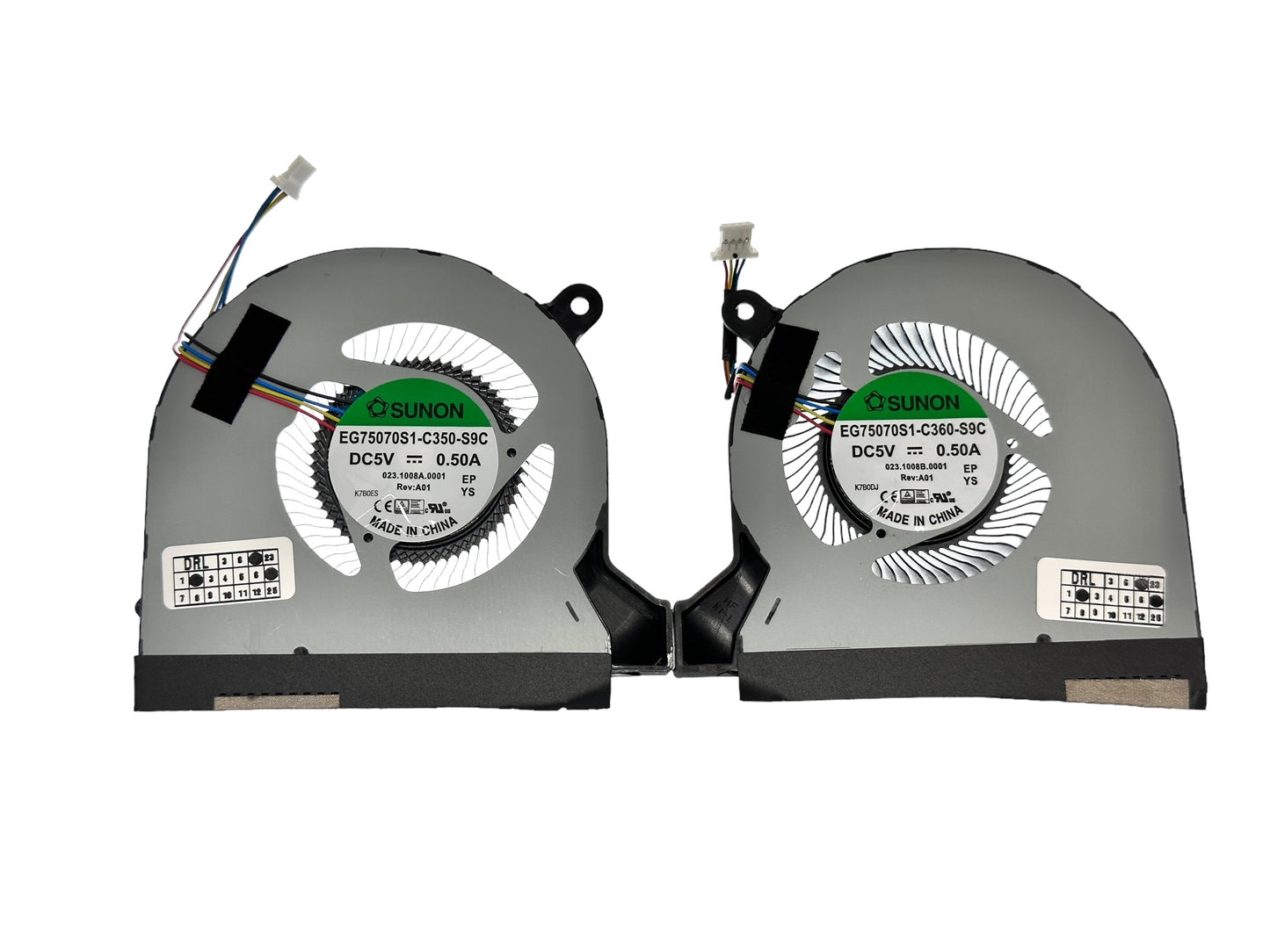 Compatible Cooling Fan Set CPU + GPU for Acer EG75070S1-C090-S9C EG75070S1-C100-S9C, EG75070S1-C360-S9C EG75070S1-C350-S9C 023.1008A.0001 023.1008B.0001